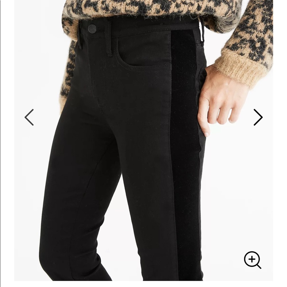 Madewell MidRise Skinny w/ Velvet Tuxedo Stripe